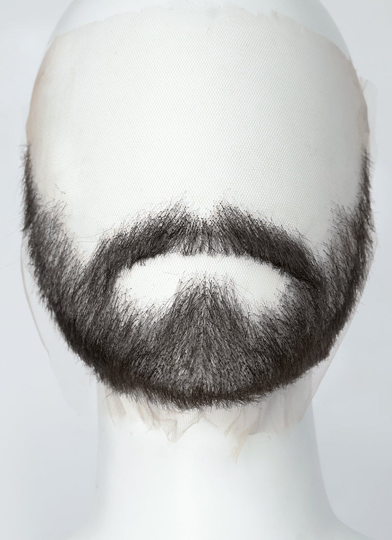 Crimson Desert Kliff Handmade HD Lace Realistic Black Beard and Moustache Facial Hair Set MB012A