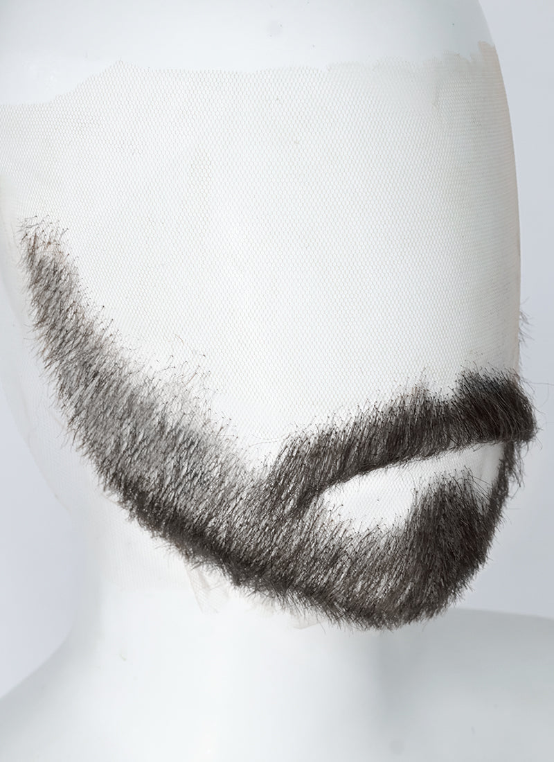 Crimson Desert Kliff Handmade HD Lace Realistic Black Beard and Moustache Facial Hair Set MB012A