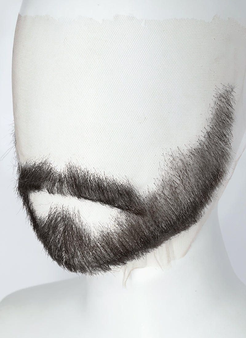 Crimson Desert Kliff Handmade HD Lace Realistic Black Beard and Moustache Facial Hair Set MB012A