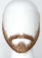 Handmade HD Lace Realistic Brown Beard and Moustache Facial Hair Set MB012