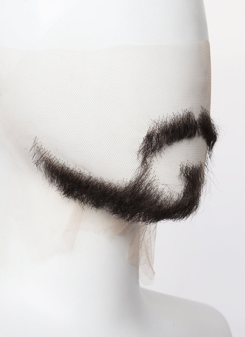 Marvel Doctor Strange Handmade HD Lace Realistic Natural Black Extended Goatee Beard and Moustache Facial Hair Set MB017