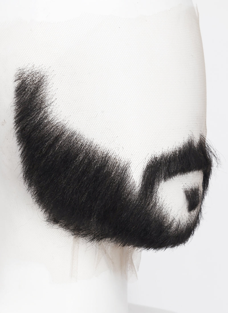 Sonic the Hedgehog Agent stone Handmade HD Lace Realistic Black Long Stubble Beard and Moustache Facial Hair Set MB024