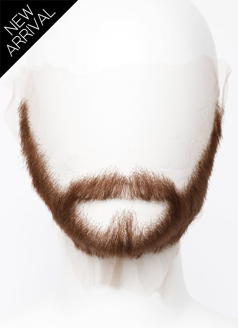 Sonic the Hedgehog Caleb Widogast Handmade HD Lace Realistic Auburn Long Stubble Beard and Moustache Facial Hair Set MB025