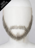 Handmade HD Lace Realistic Mixed Grey Ducktail and Moustache Facial Hair Set MB037
