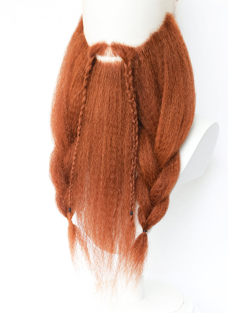 The Lord of the Rings Gimli Handmade HD Lace Realistic Ginger Beard and Moustache Facial Hair Set MB048