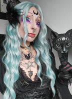 Pastel Blue Wavy Synthetic Wig NL084