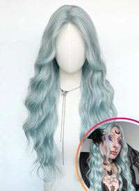 Pastel Blue Wavy Synthetic Wig NL084