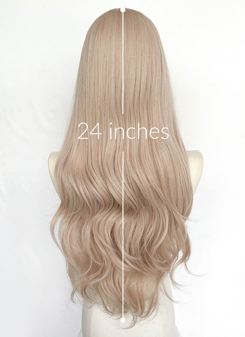 Pale Pink Wavy Synthetic Hair Wig NLCS033