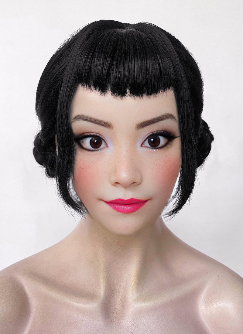 KPop Demon Hunters Zoey Jet Black Braided Synthetic Hair Wig NS2002