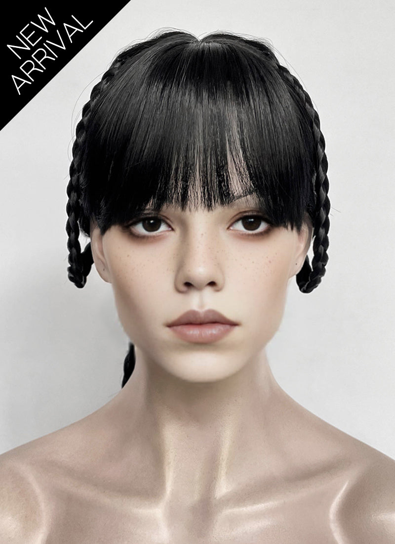 Wednesday Addams Gala Black Braided Synthetic Hair Wig NS2003