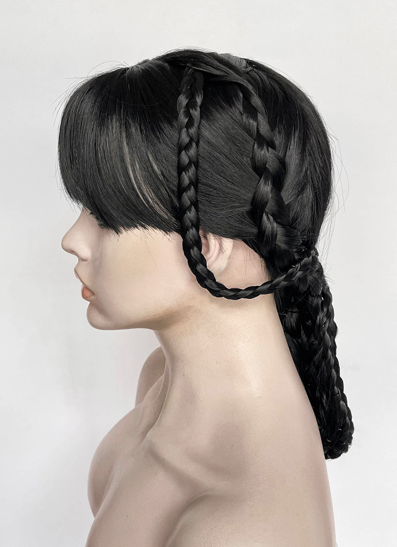 Wednesday Addams Gala Black Braided Synthetic Hair Wig NS2003