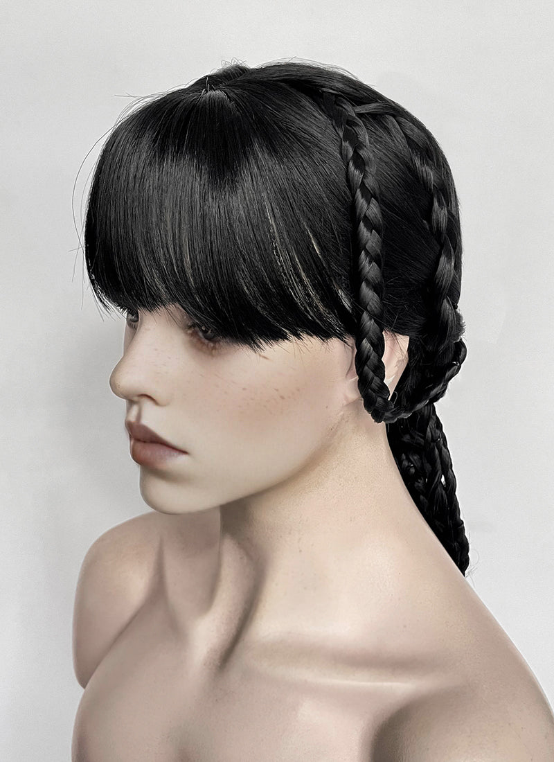 Wednesday Addams Gala Black Braided Synthetic Hair Wig NS2003