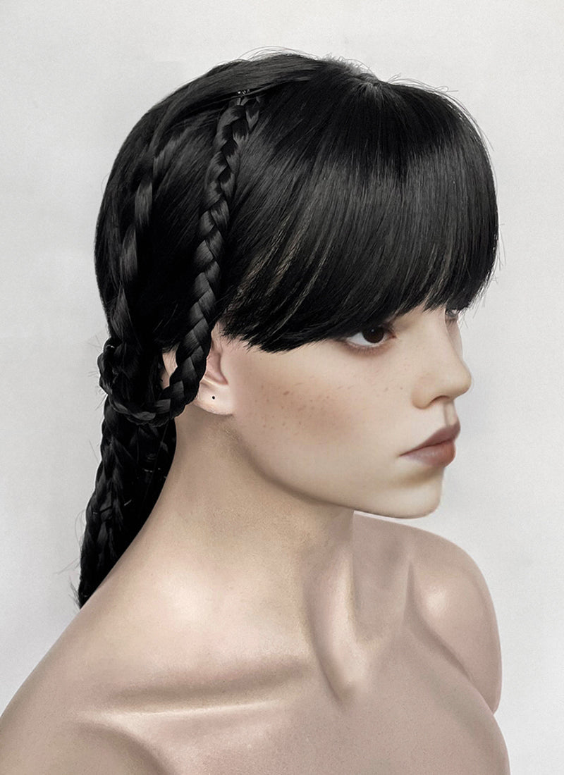 Wednesday Addams Gala Black Braided Synthetic Hair Wig NS2003