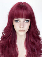 Reddish Purple Wavy Synthetic Hair Wig NS423