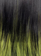 Black Mixed Green Straight Synthetic Hair Wig NS509