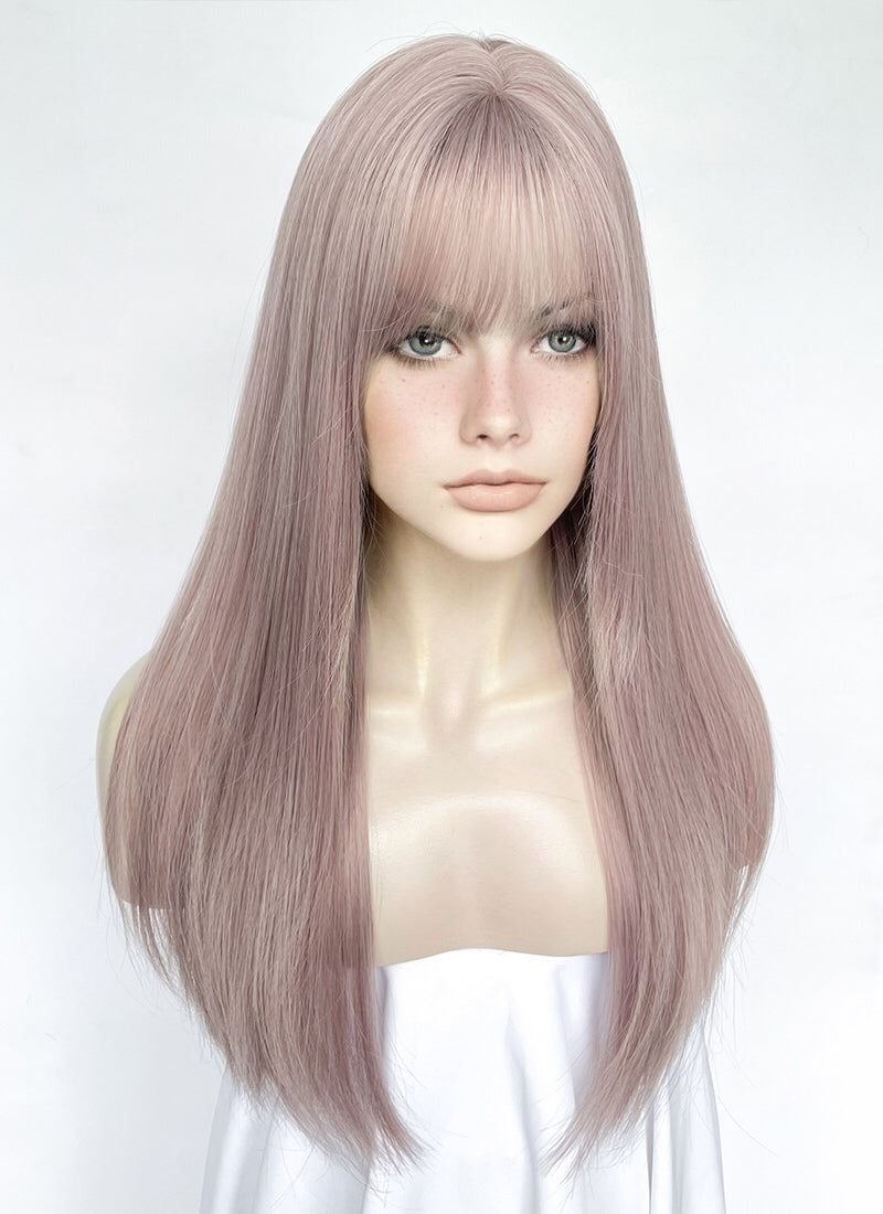 Pastel Pale Plum Straight Synthetic Hair Wig NS546