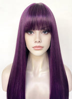 Dark Purple Straight Synthetic Hair Wig NS580