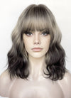 Ash Blonde Brunette Ombre Wavy Synthetic Hair Wig NS589
