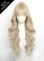 Light Ash Blonde Wavy Synthetic Hair Wig NS625