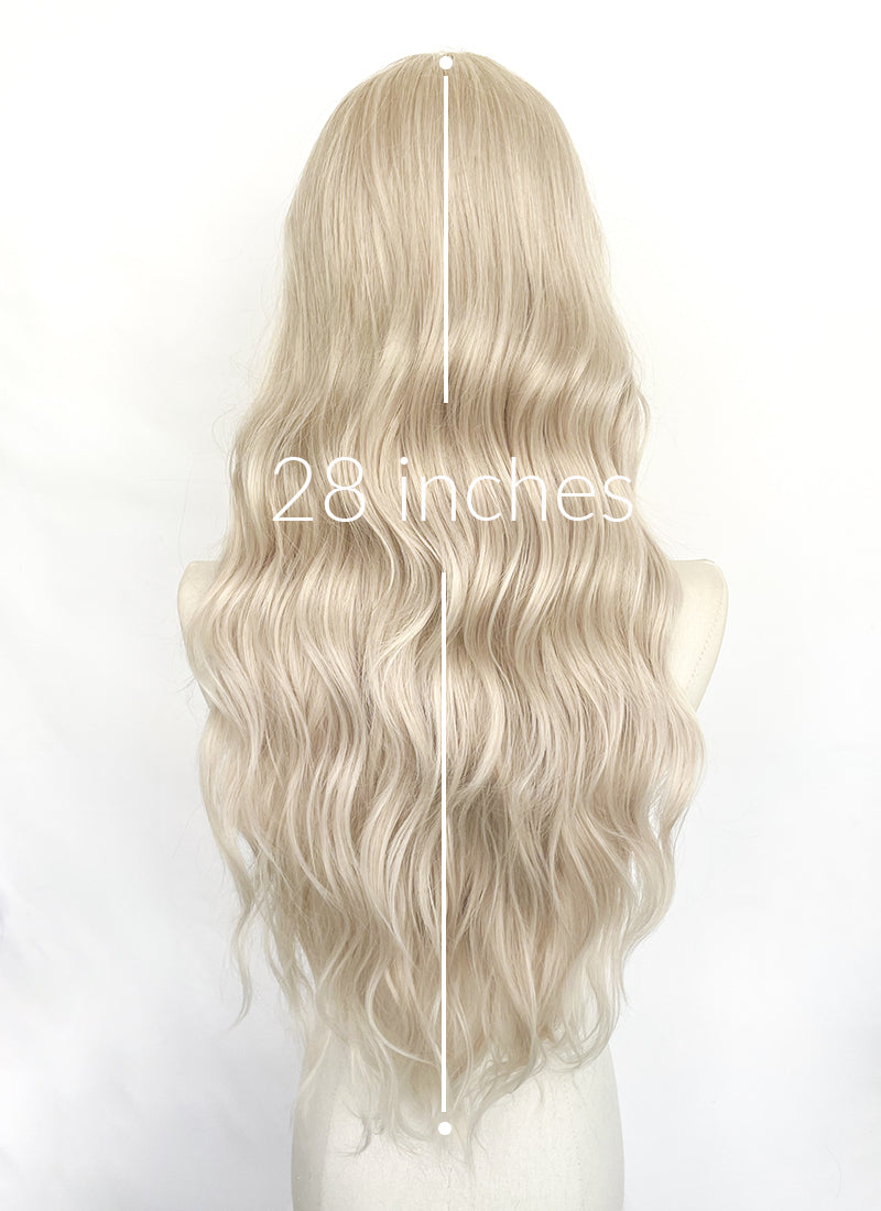 Light Ash Blonde Wavy Synthetic Hair Wig NS625