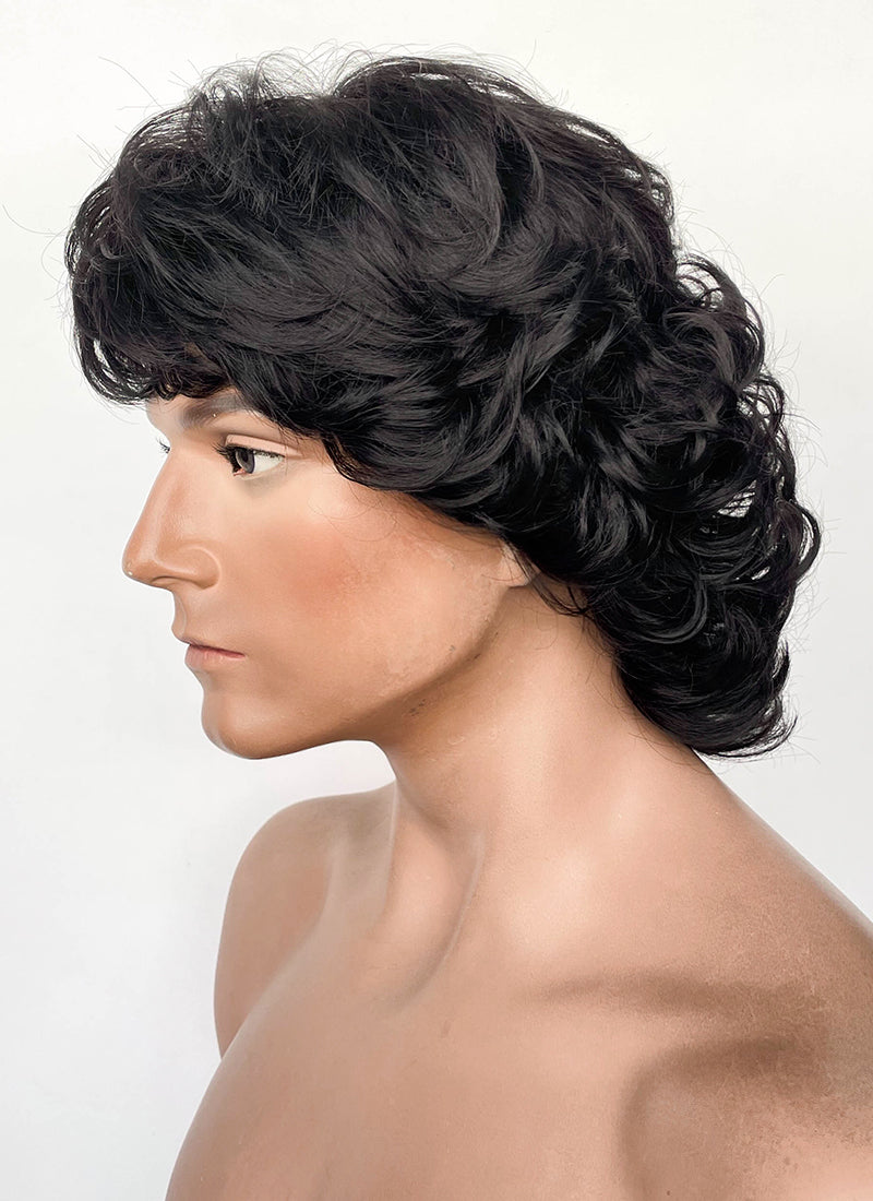 Stranger Things Mike Wheeler Black Curly Synthetic Men's Wig TB1769A