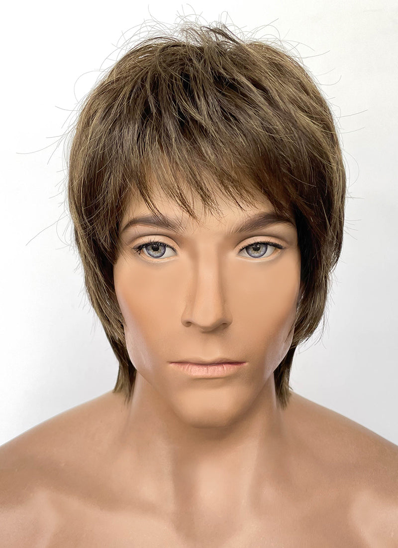 Brown Straight Synthetic Men's Wig NM033