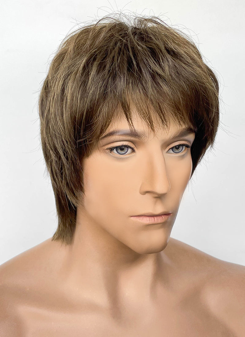 Brown Straight Synthetic Men's Wig NM033