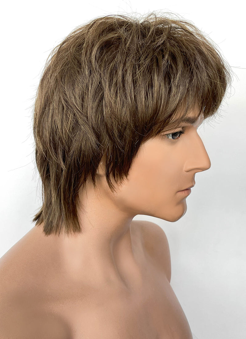 Brown Straight Synthetic Men's Wig NM033