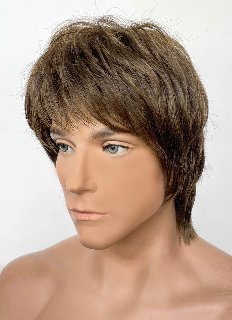 Brown Straight Synthetic Men's Wig NM033