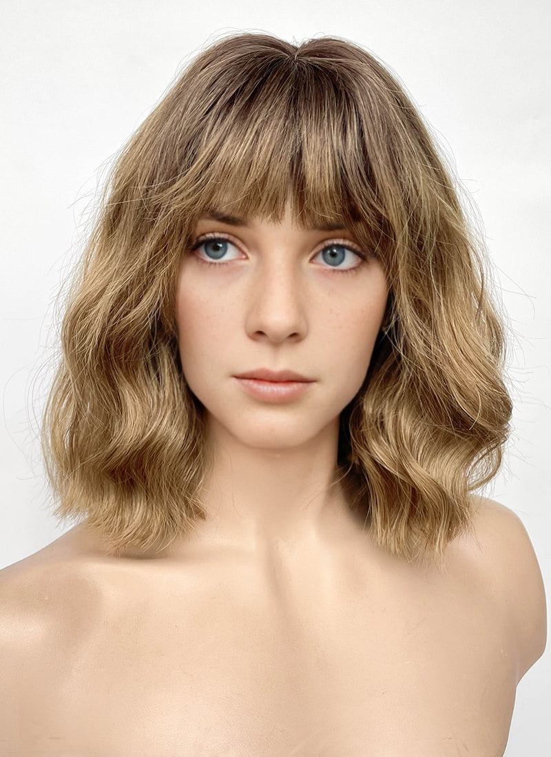 Stranger Things Robin Buckley Blonde With Dark Roots Wavy Synthetic Wig TB1773A