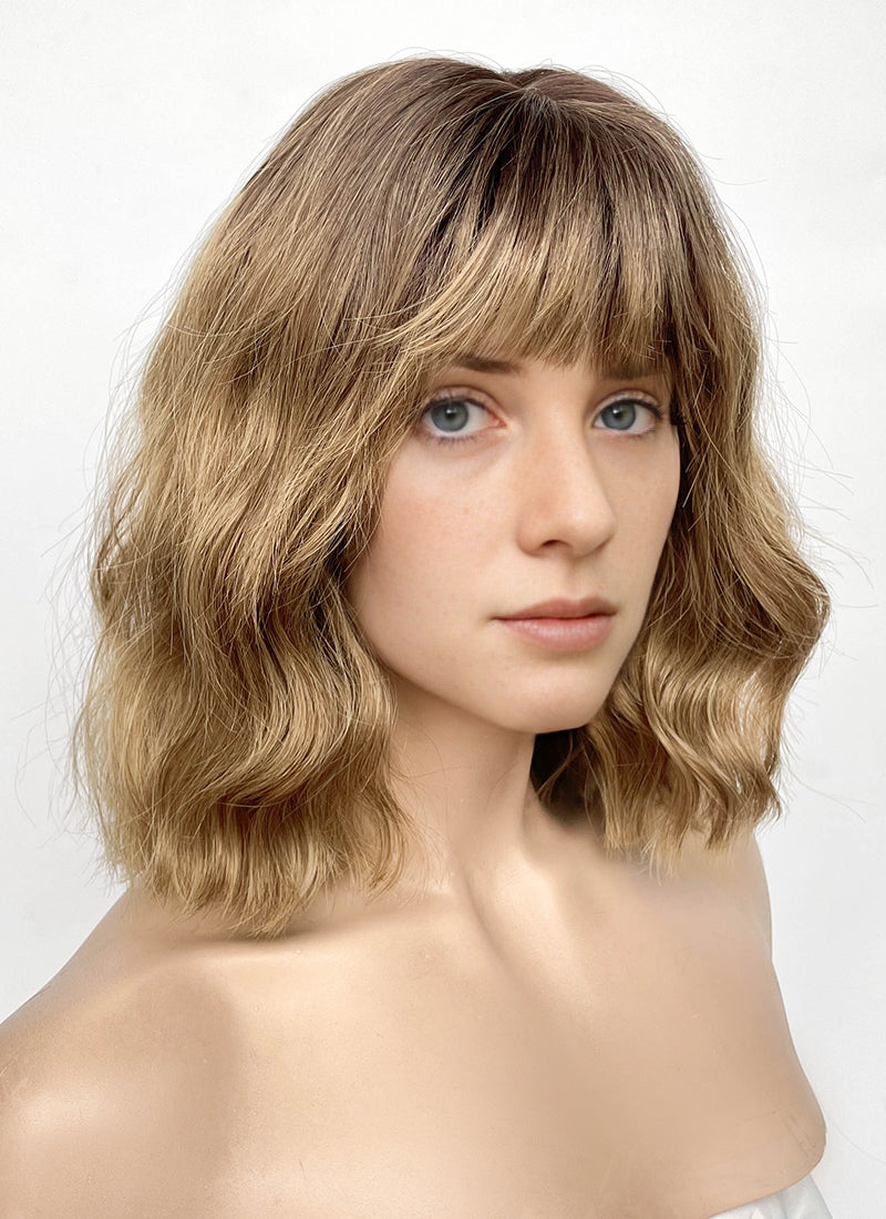 Stranger Things Robin Buckley Blonde With Dark Roots Wavy Synthetic Wig TB1773A