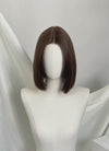 Brunette Curtain Bangs Straight Bob Lace Front Synthetic Hair Wig LF3322