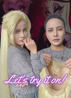 Hazbin Hotel Lilith Light Blonde Yaki Straight Lace Front Synthetic Wig LF6071