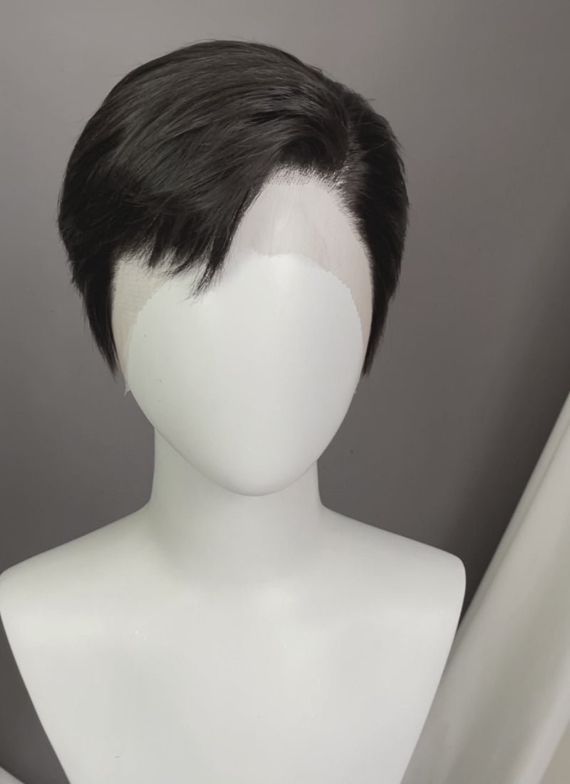 Brunette Straight Lace Front Synthetic Hair Men's Wig LF8064