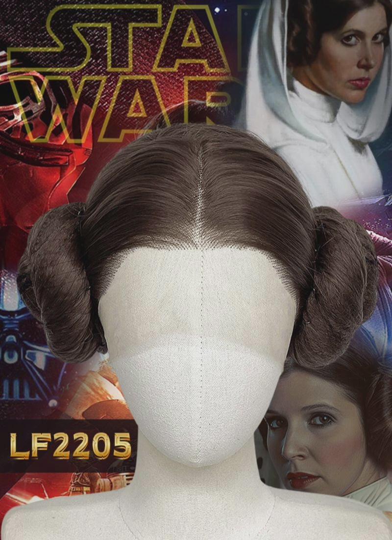 Star Wars Princess Leia Organa Brunette Braided Lace Front Synthetic Wig LF2205