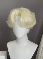 Light Blonde Wavy Lace Front Synthetic Men's Wig LF6149