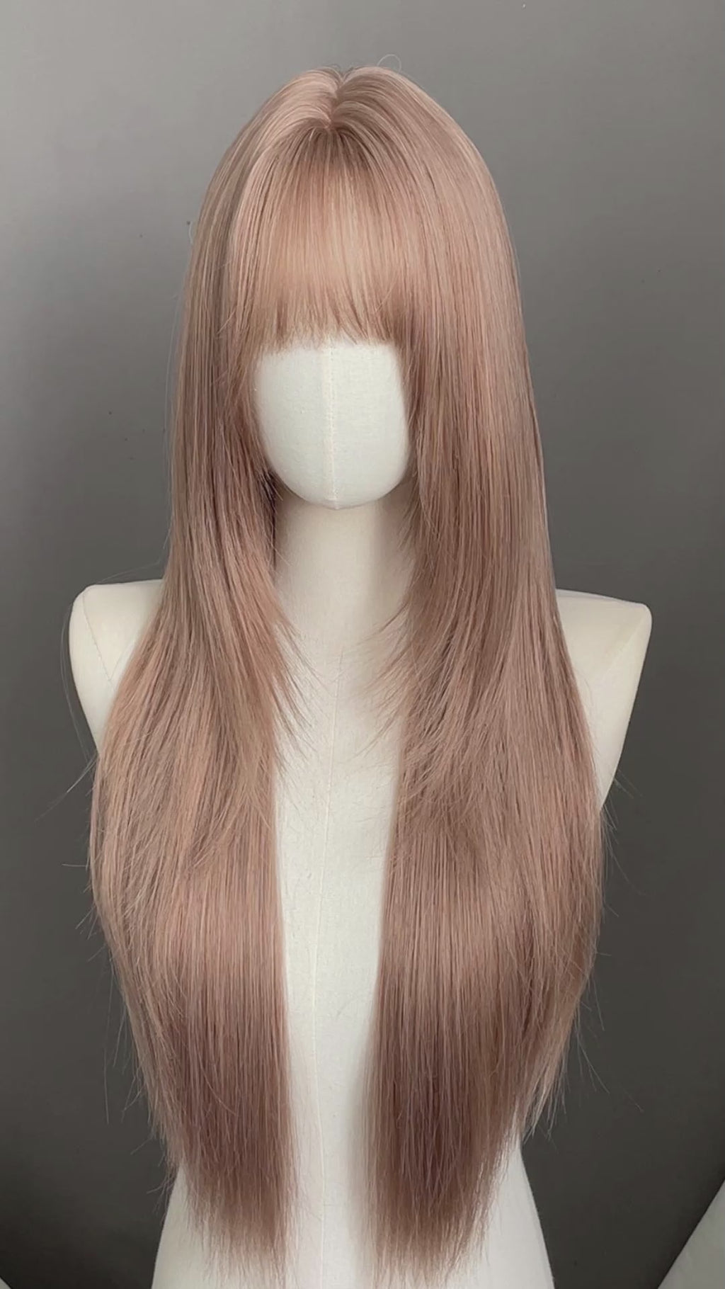 Pinkish Blonde Straight Synthetic Hair Wig NS618