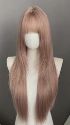 Pinkish Blonde Straight Synthetic Hair Wig NS618