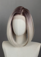 Mixed Blonde With Dark Roots Straight 13" x 6" Bob Lace Top Kanekalon Synthetic Hair Wig LFS059