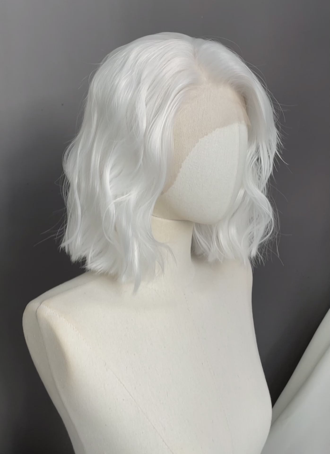 White Wavy Lace Front Synthetic Hair Wig LF8093