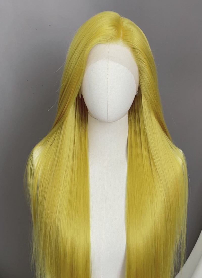 Yellow Straight Lace Front Synthetic Wig LW4057