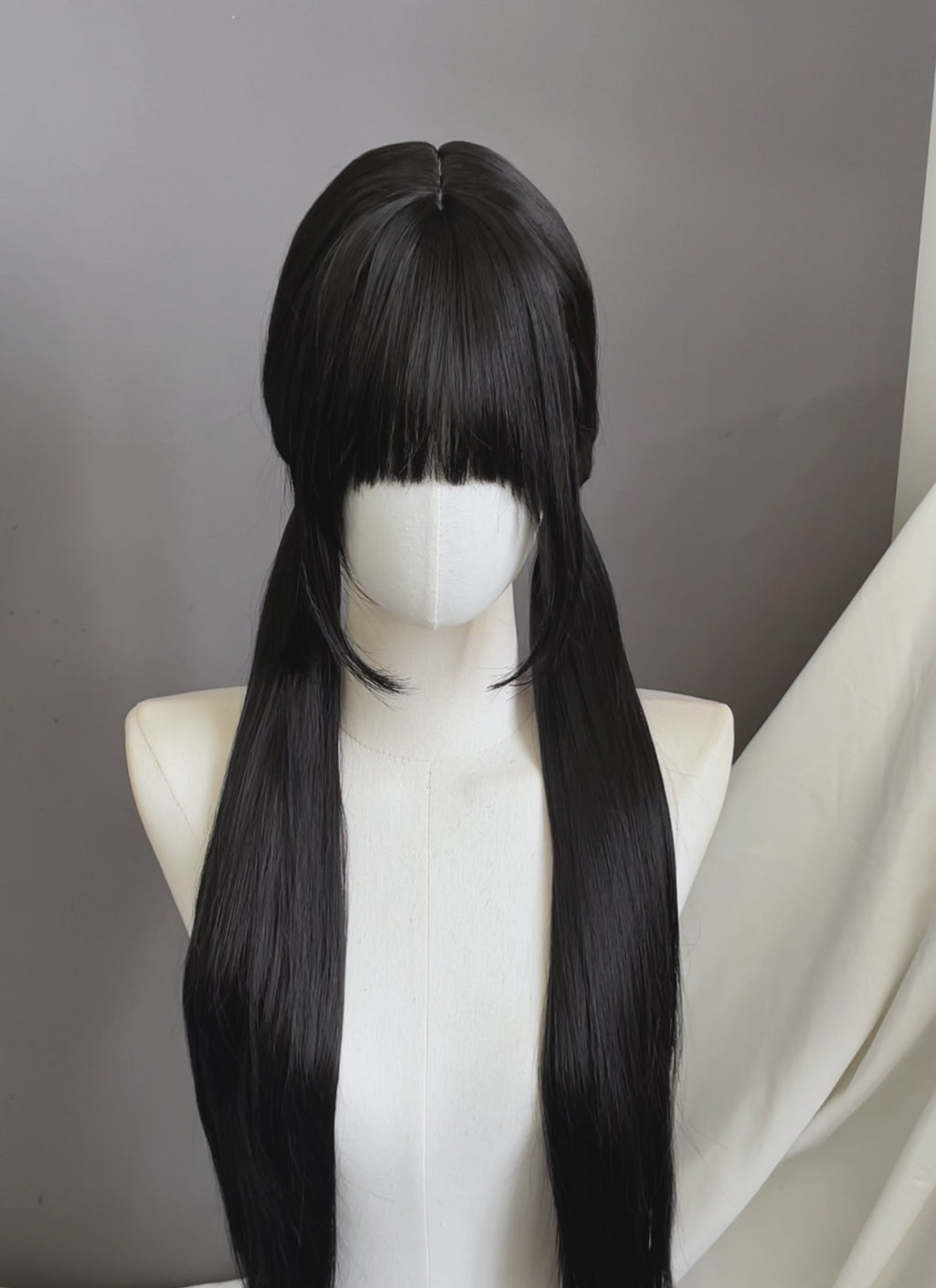 Black Straight Synthetic Hair Wig NS623