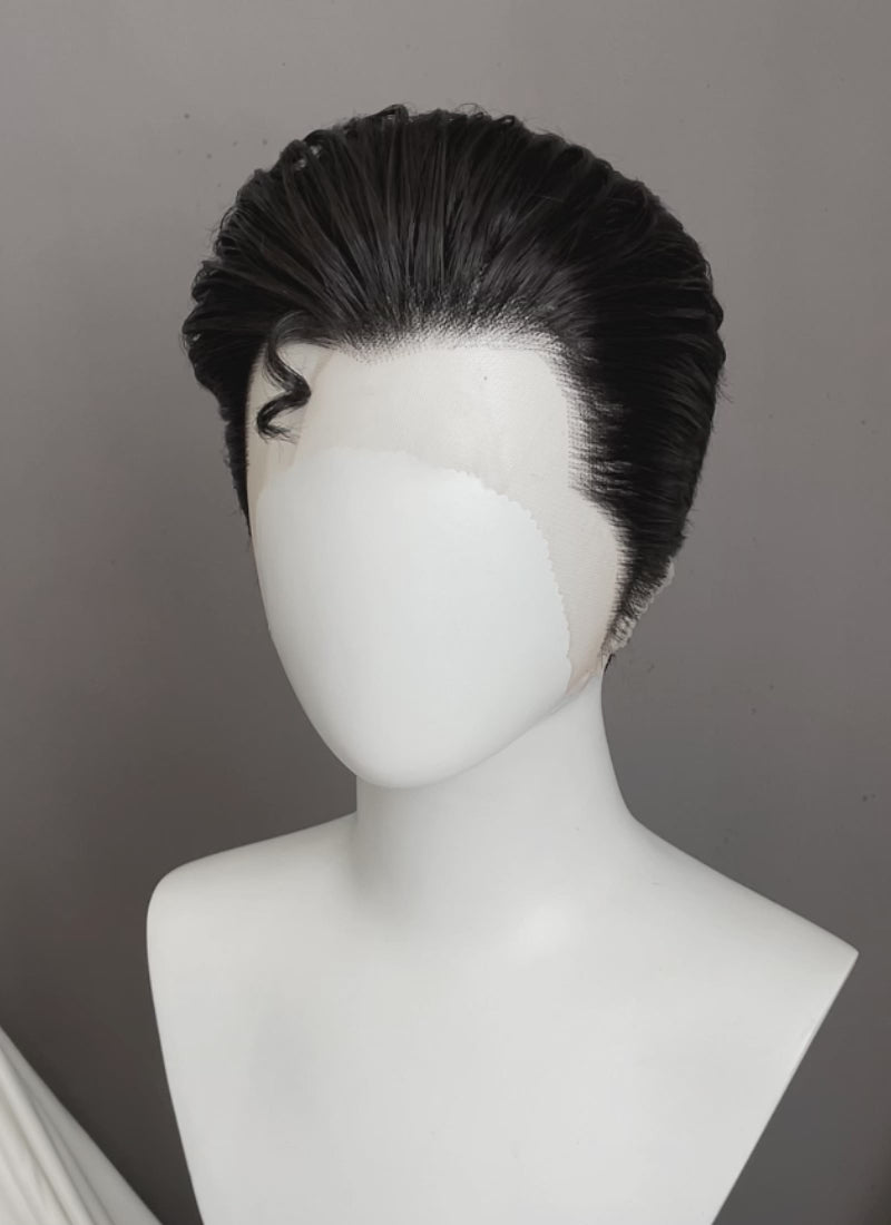 Superman Black Straight Lace Front Synthetic Men's Wig LF8060