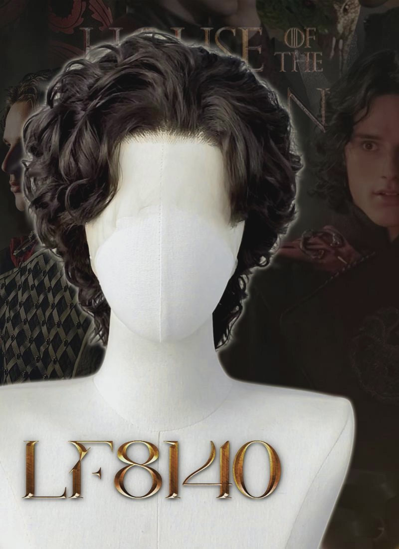 House of Dragon Prince Jacaerys Velaryon Brunette Curly Lace Front Synthetic Men's Wig LF8140