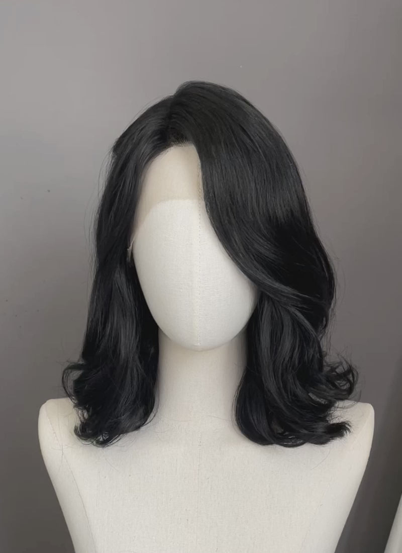 Clair Obscur: Expedition 33 Lune Black Wavy Lace Front Synthetic Hair Wig LF8079