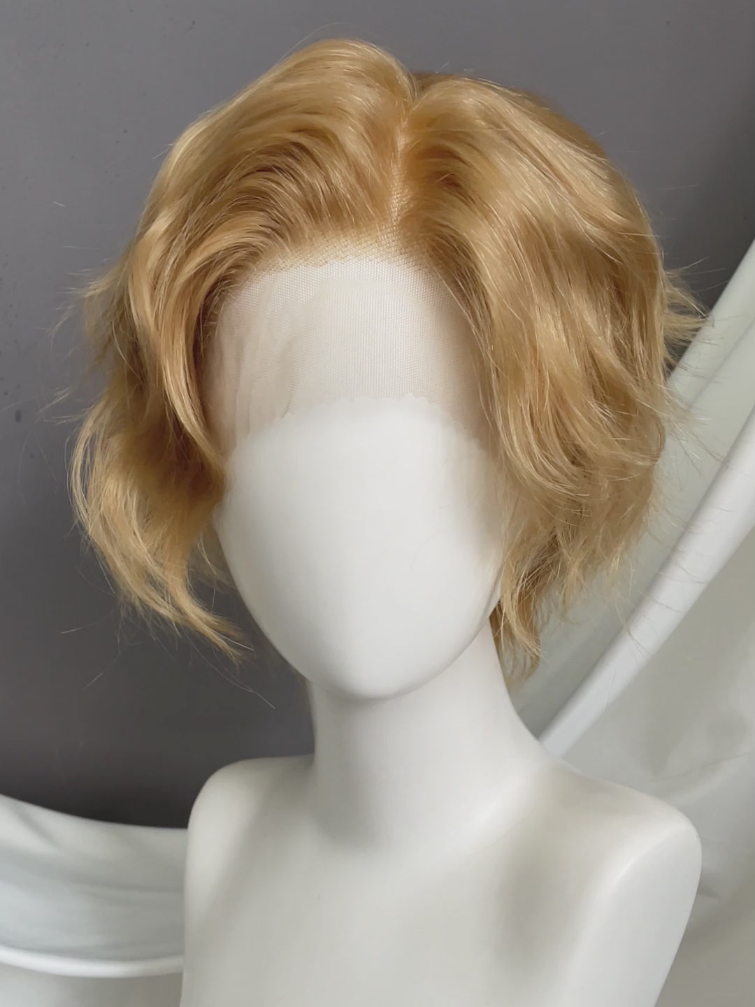 Golden Blonde Wavy Lace Front Synthetic Wig LF6112