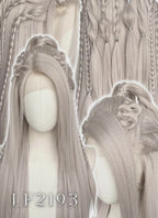 Pastel Blondish Grey Braided Yaki Lace Front Synthetic Wig LF2193