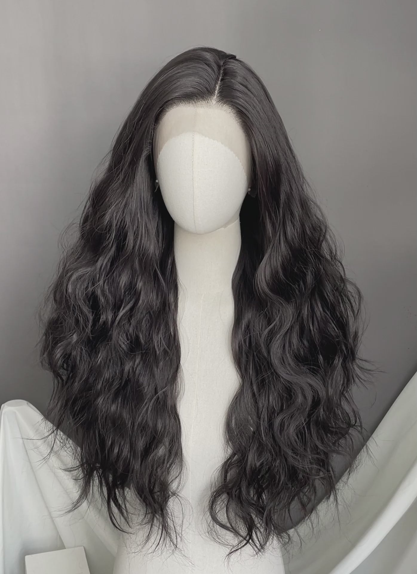 Black Wavy Lace Front Synthetic Hair Wig LFK5582