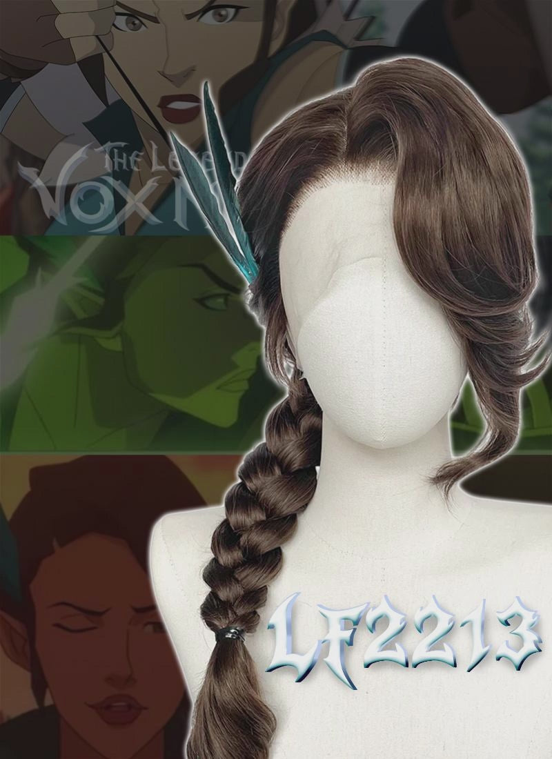 Critical Role The Legend of Vox Machina Season 4 Vex'ahlia Brunette Braided Lace Front Synthetic Wig LF2213