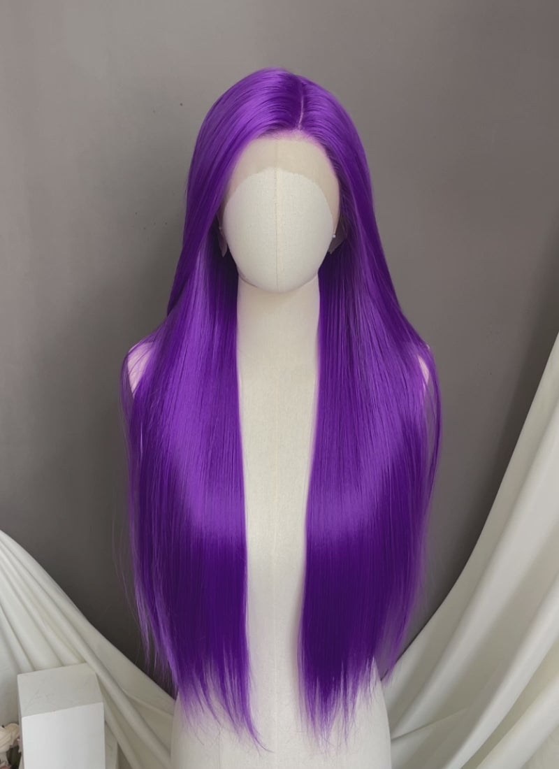 Purple Straight Lace Front Synthetic Wig LW4055